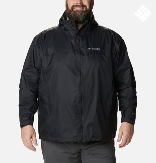 Men's Columbia Watertight II Rain Jackets Black | Plus Size CA-TA365